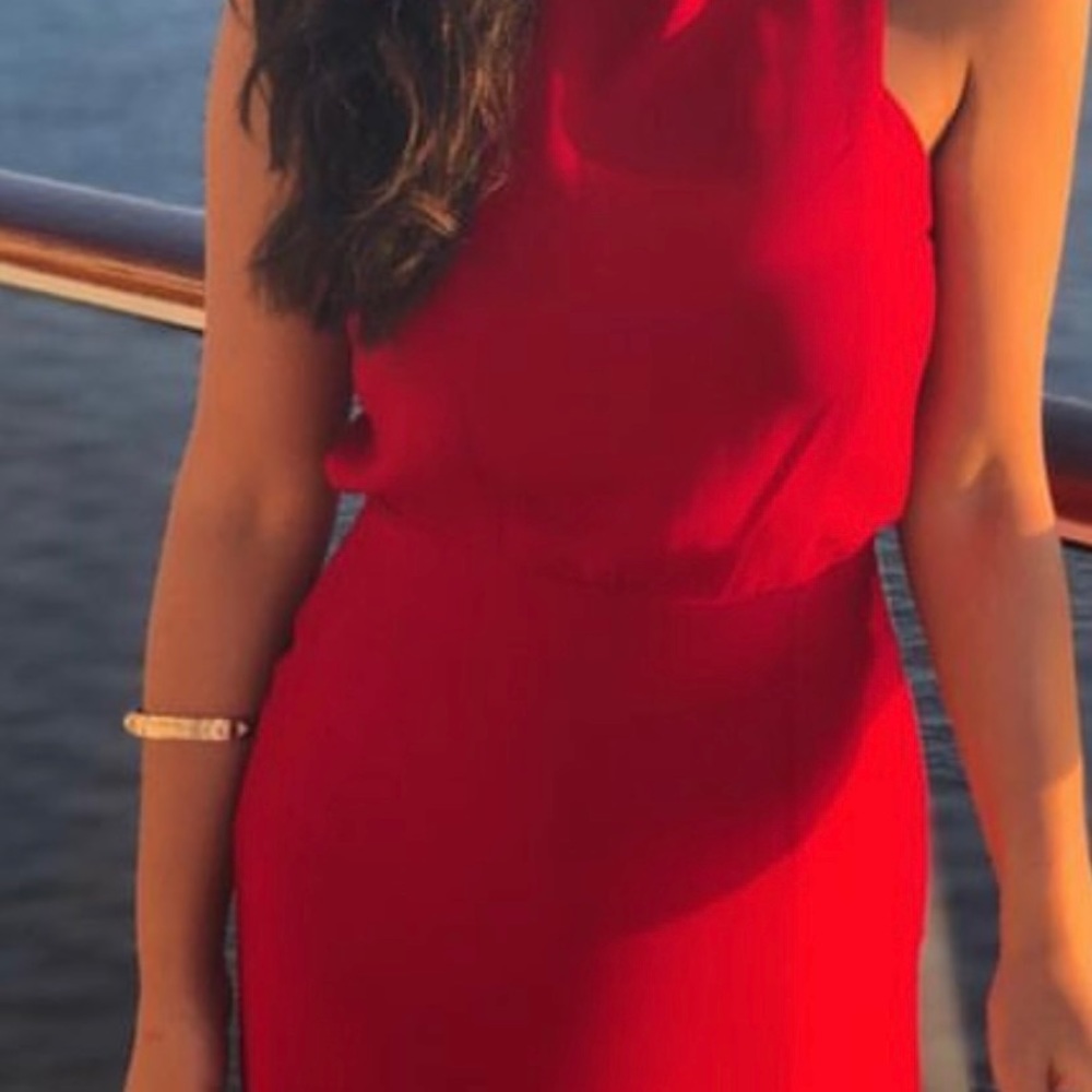 Long Red Simple Gown